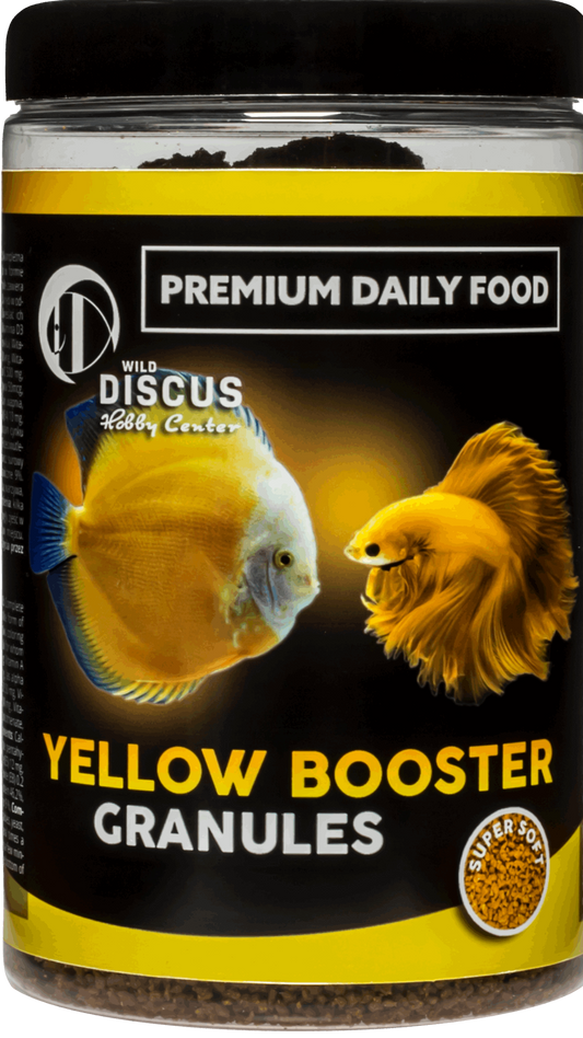 Yellow Booster Granules Super SoftIntroducing Yellow Booster Granules Super Soft Elevate the colors of your discus and aquarium fish with our Yellow Booster Granules Super Soft. This complete fish feed is specially formulated to enhance the vibrant yellow